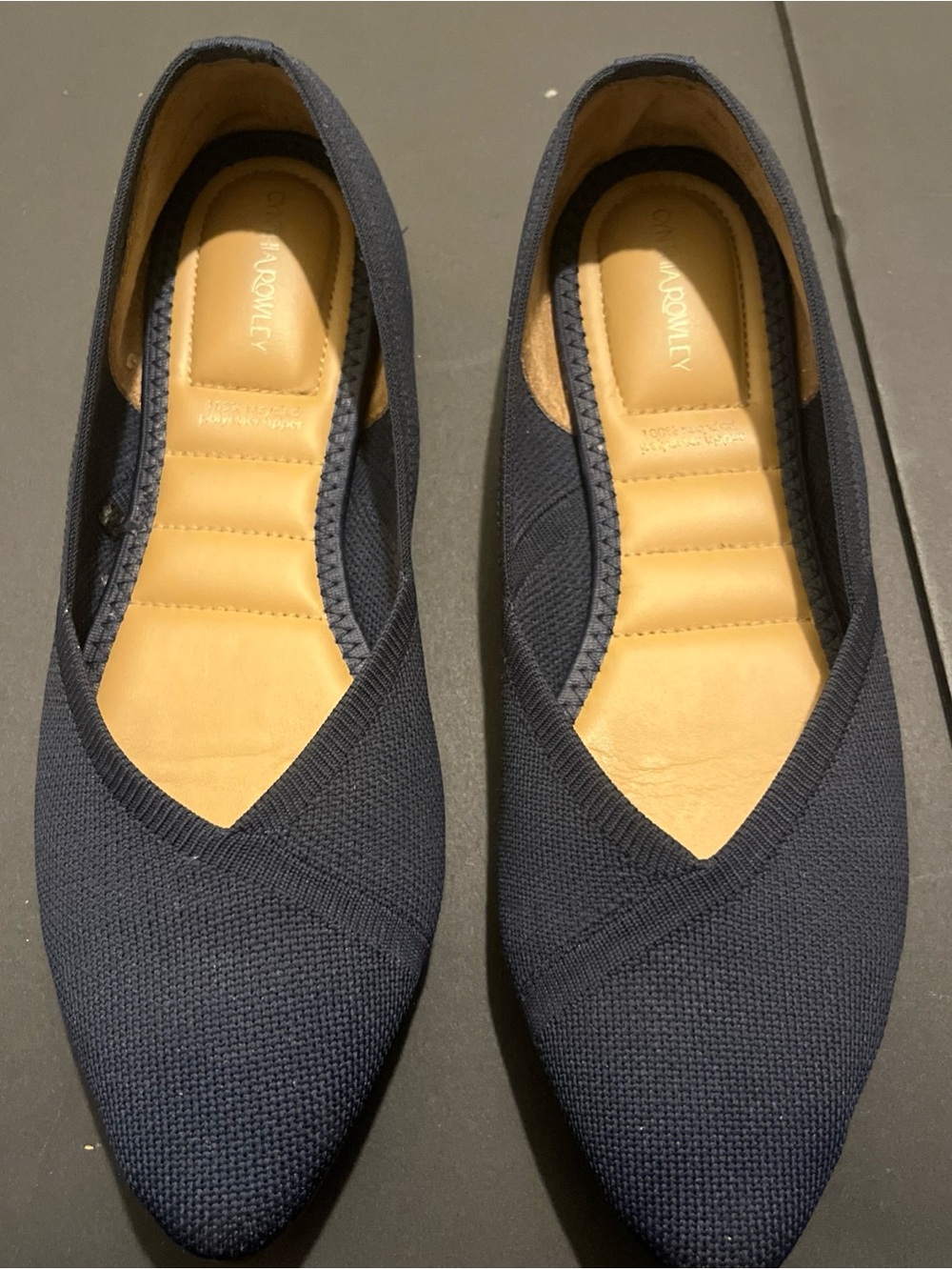 Cynthia Rowley Navy Pointed-Toe Knit Flats sz8